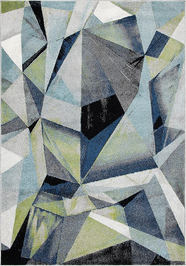 SAFAVIEH Porcello Collection Accent Rug - 2'7" x 5', Grey & Blue, Modern Abstract Design, Non-Shedding & Easy Care, Ideal for High Traffic Areas in Entryway, Living Room, Bedroom (PRL6940G)