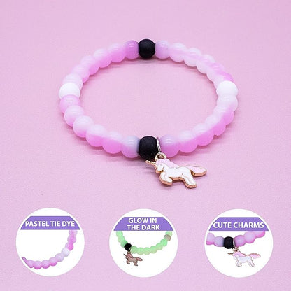 FROG SAC 3 Unicorn Bracelets for Girls, Silicone Bubble Bracelet Pack for Kids, Unicorns Theme Birthday Party Favors and Goodie Bag Fillers for Little Girls, Blue Black Pink Unicorn Stocking Stuffers for Kids