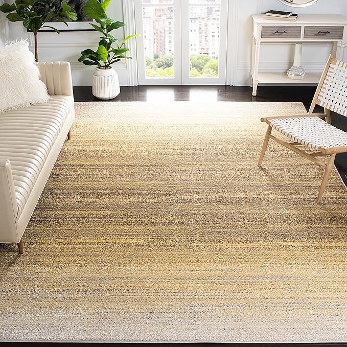 SAFAVIEH Adirondack Collection Accent Rug - 3' x 5', Gold & Ivory, Modern Ombre Design, Non-Shedding & Easy Care, Ideal for High Traffic Areas in Entryway, Living Room, Bedroom (ADR142D)