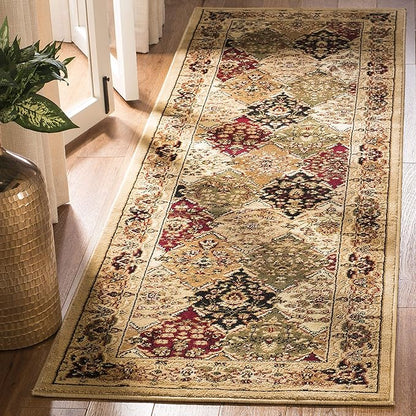 SAFAVIEH Lyndhurst Collection Runner Rug - 2'3" x 12', Multi & Beige, Traditional Oriental Design, Non-Shedding & Easy Care, Ideal for High Traffic Areas in Living Room, Bedroom (LNH221C)