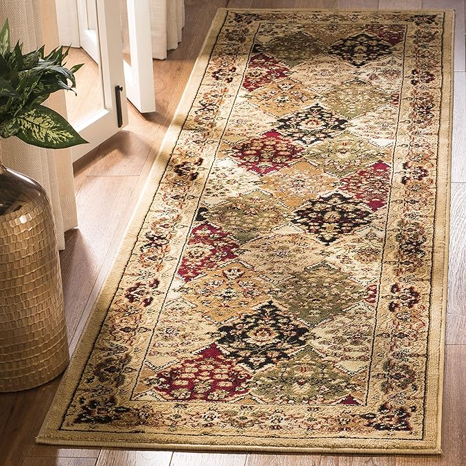SAFAVIEH Lyndhurst Collection Runner Rug - 2'3" x 12', Multi & Beige, Traditional Oriental Design, Non-Shedding & Easy Care, Ideal for High Traffic Areas in Living Room, Bedroom (LNH221C)