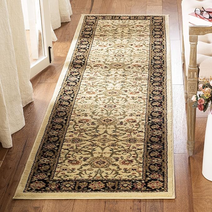SAFAVIEH Lyndhurst Collection Runner Rug - 2'3" x 6', Ivory & Black, Traditional Oriental Design, Non-Shedding & Easy Care, Ideal for High Traffic Areas in Living Room, Bedroom (LNH212B)