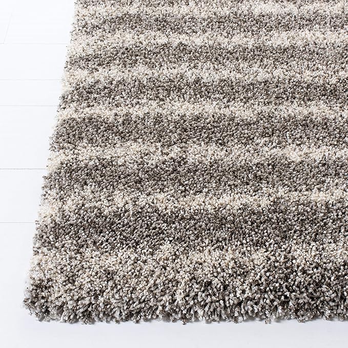SAFAVIEH Hudson Shag Collection Area Rug - 8' x 10', Grey & Ivory, Modern Abstract Design, Non-Shedding & Easy Care, 2-inch Thick Ideal for High Traffic Areas in Living Room, Bedroom (SGH298F)