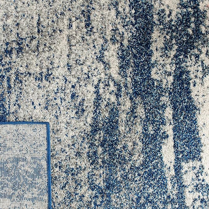 SAFAVIEH Evoke Collection Area Rug - 11' Square, Navy & Ivory, Modern Abstract Design, Non-Shedding & Easy Care, Ideal for High Traffic Areas in Living Room, Bedroom (EVK272A)