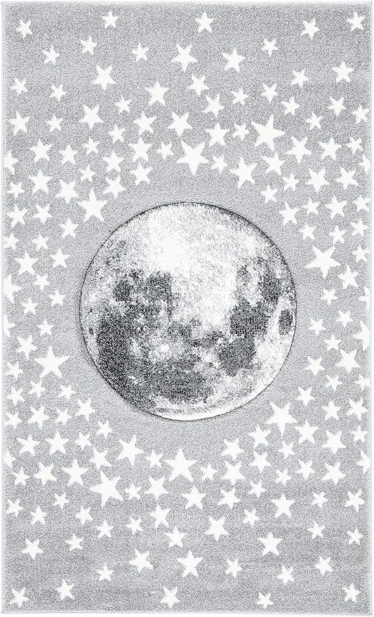 SAFAVIEH Carousel Kids Collection Accent Rug - 2'3" x 4', Light Grey & White, Non-Shedding & Easy Care, Ideal for High Traffic Areas for Boys & Girls in Playroom, Nursery, Bedroom (CRK135F)