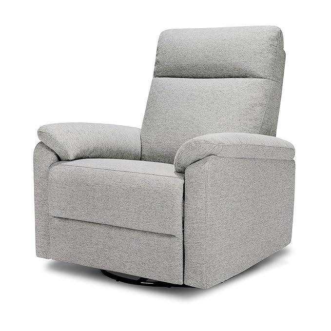 DaVinci Suzy Glider Recliner Nursery Chair - Glider Rocking Chair for Nursery and Living Room - GREENGUARD Gold, FSC & Certi-PUR US Certified - 360° Swivel Rocker Recliner Chair (Frost Grey)