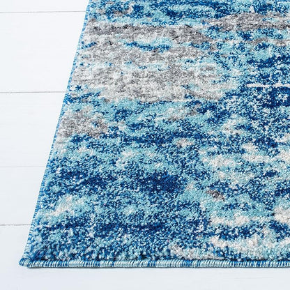 SAFAVIEH Evoke Collection 4' x 6' Light Blue/Grey EVK272M Modern Abstract Non-Shedding Living Room Dining Bedroom Accent Rug