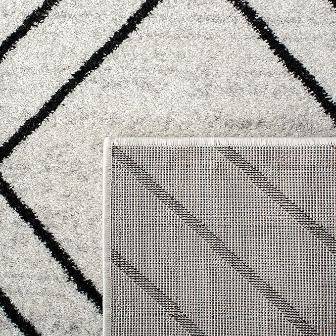 SAFAVIEH Adirondack Collection Runner Rug - 2'6" x 12', Light Grey & Black, Modern Geometric Design, Non-Shedding & Easy Care, Ideal for High Traffic Areas in Living Room, Bedroom (ADR241F)