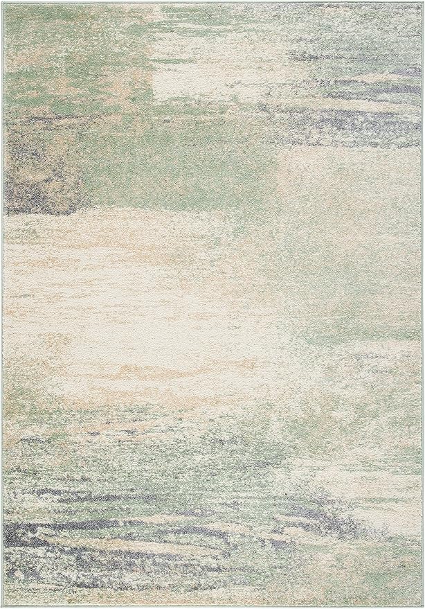 SAFAVIEH Adirondack Collection Accent Rug - 4' x 6', Ivory & Sage, Modern Abstract Design, Non-Shedding & Easy Care, Ideal for High Traffic Areas in Entryway, Living Room, Bedroom (ADR112W)