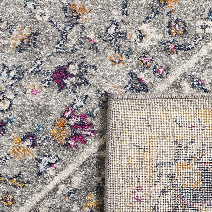 SAFAVIEH Evoke Collection 2'2" x 7' Grey/Grey EVK288F Oriental Medallion Distressed Non-Shedding Living Room Entryway Foyer Hallway Bedroom Runner Rug