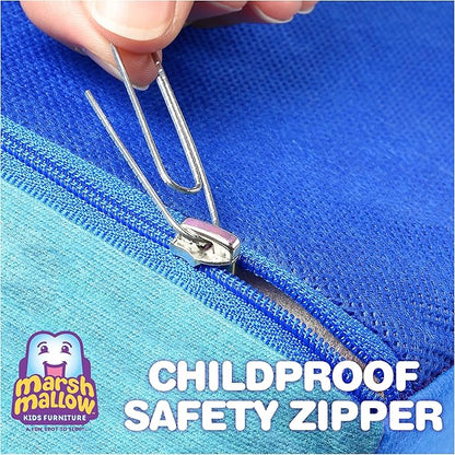 MARSHMALLOW Furniture, Cocomelon 3-in-1 Slumber Sofa Baby Lounger, Convertible Kids Couch, Sofa Bed & Foam Toddler Nap Mat with Attached Blanket