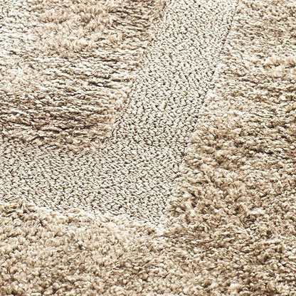 SAFAVIEH Florida Shag Collection Accent Rug - 4' x 6', Beige & Beige, Border Design, Non-Shedding & Easy Care, 1.2-inch Thick Ideal for High Traffic Areas in Foyer, Living Room, Bedroom (SG454-1313)