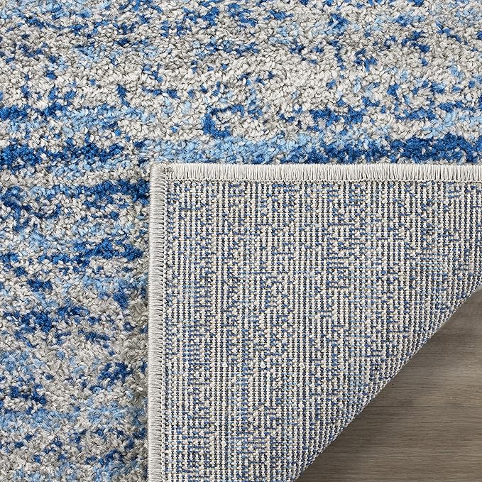 SAFAVIEH Adirondack Collection Runner Rug - 2'6" x 20', Blue & Silver, Modern Abstract Design, Non-Shedding & Easy Care, Ideal for High Traffic Areas in Living Room, Bedroom (ADR117D)