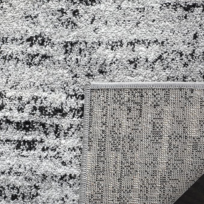 SAFAVIEH Adirondack Collection Runner Rug - 2'6" x 8', Black & Silver, Modern Abstract Design, Non-Shedding & Easy Care, Ideal for High Traffic Areas in Living Room, Bedroom (ADR117A)