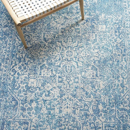 SAFAVIEH Evoke Collection 2'2" x 7' Blue/Ivory EVK256C Oriental Distressed Non-Shedding Living Room Entryway Foyer Hallway Bedroom Runner Rug