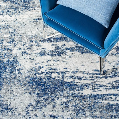 SAFAVIEH Evoke Collection 8' x 10' Dark Blue/Grey EVK272L Modern Abstract Non-Shedding Living Room Dining Bedroom Area Rug