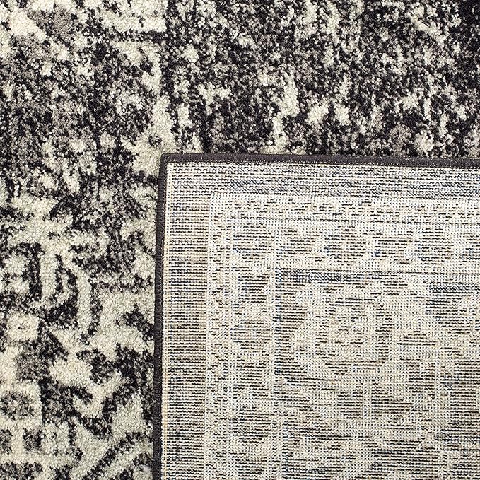 SAFAVIEH Evoke Collection 2'2" x 11' Black / Grey EVK256R Oriental Distressed Non-Shedding Living Room Bedroom Runner Rug