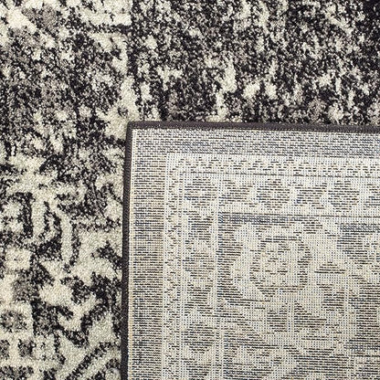SAFAVIEH Evoke Collection 2'2" x 11' Black / Grey EVK256R Oriental Distressed Non-Shedding Living Room Bedroom Runner Rug