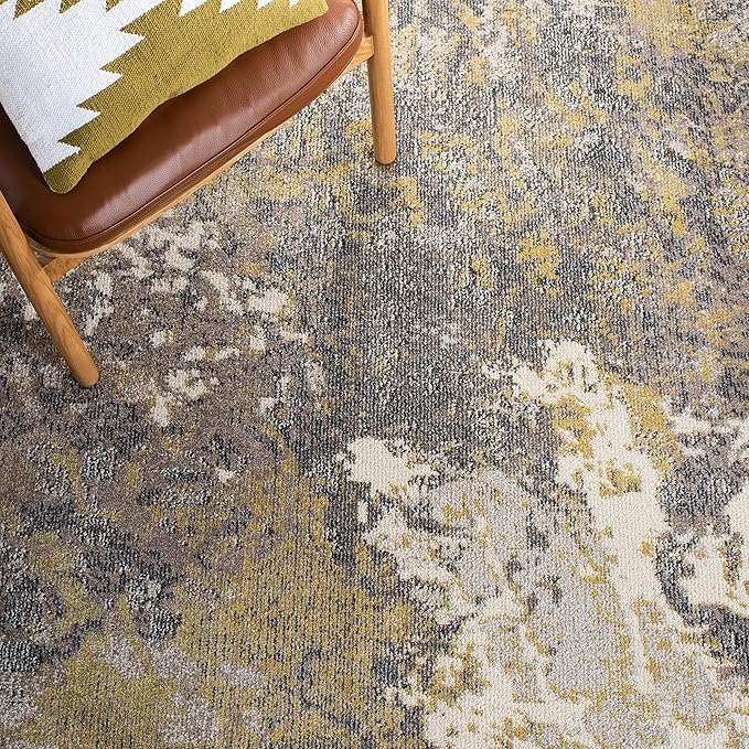 SAFAVIEH Madison Collection Accent Rug - 3' x 5', Ivory & Grey, Modern Abstract Design, Non-Shedding & Easy Care, Ideal for High Traffic Areas in Entryway, Living Room, Bedroom (MAD499A)