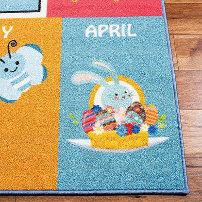 SAFAVIEH Kids Playhouse Collection Accent Rug - 3'3" x 5'3", Blue & Green, Non-Shedding Machine Washable & Slip Resistant Ideal for High Traffic Areas for Boys & Girls in Playroom, Bedroom (KPH224M)