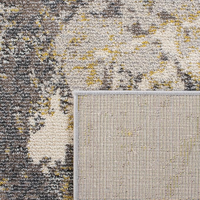 SAFAVIEH Madison Collection 6'7" Square Ivory/Grey MAD499A Modern Abstract Non-Shedding Living Room Bedroom Dining Home Office Area Rug