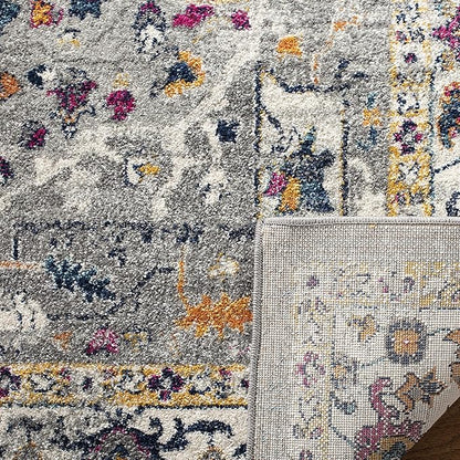 SAFAVIEH Evoke Collection 2'2" x 7' Grey/Grey EVK275H Oriental Medallion Distressed Non-Shedding Living Room Entryway Foyer Hallway Bedroom Runner Rug