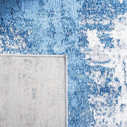 SAFAVIEH Jasper Collection Runner Rug - 2' x 8', Blue & Ivory, Modern Abstract Design, Non-Shedding & Easy Care, Ideal for High Traffic Areas in Living Room, Bedroom (JSP101M)