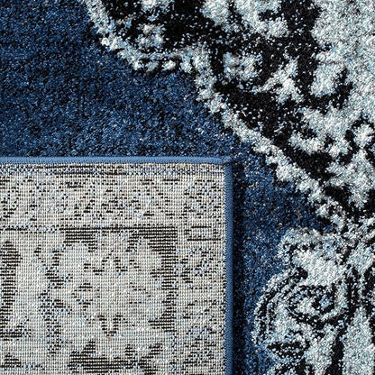 SAFAVIEH Vintage Hamadan Collection Runner Rug - 2'3" x 12', Blue & Grey, Oriental Traditional Persian Design, Non-Shedding & Easy Care, Ideal for High Traffic Areas in Living Room, Bedroom (VTH219M)